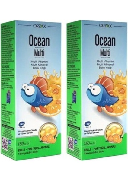 Ocean Multi Ballı Portakal Konsantreli Şurup 150 ml 2 Adet