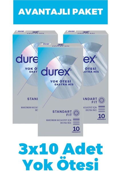 Yok Ötesi Ekstra Ince Ekstra His 10'lu Prezervatif 3 Adet