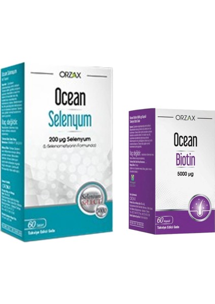 Ocean Selenyum 200 Mcg 60 Tablet + Ocean Biotin 5000 Mcg 60 Kapsül