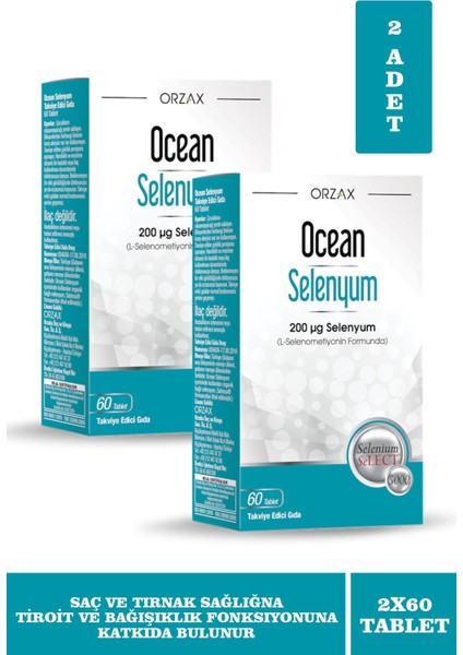 Ocean Selenyum 200 Mcg 60 Tablet 2 Adet