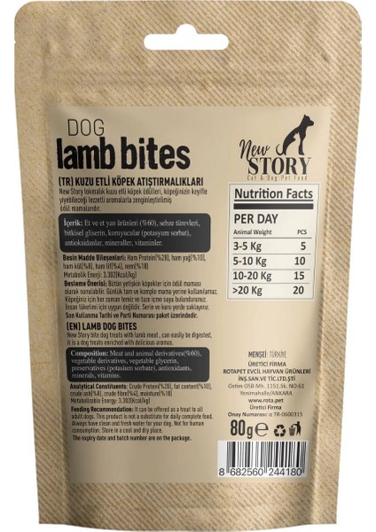 Dog Lamb Bites 6X80GR. Kuzu Etli, Köpek Ödül Maması modelleri