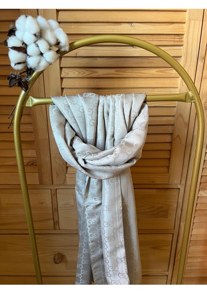 Vavscarfs G Desen Pamuk Jakar Şal Açık Vizon