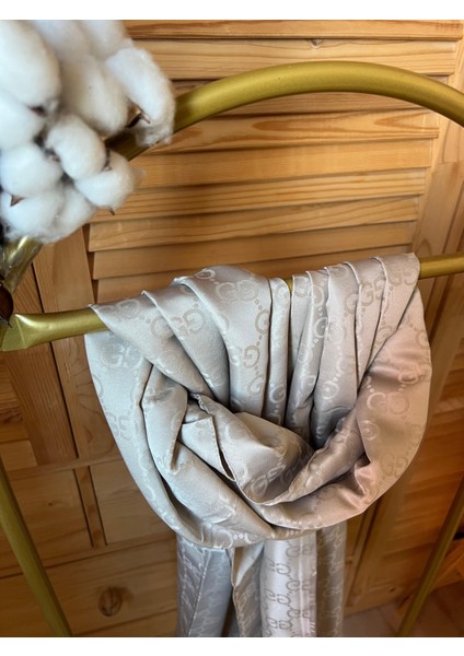 Vavscarfs G Desen Pamuk Jakar Şal Açık Vizon fiyatları