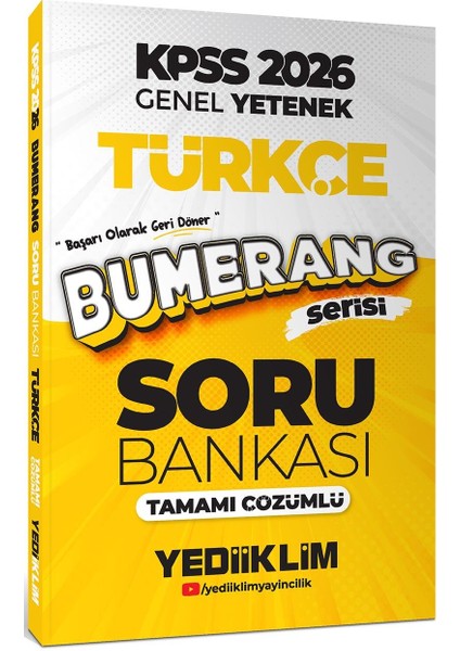 2026 Kpss Genel Yetenek Bumerang Türkçe Tamamı Çözümlü Soru Bankası