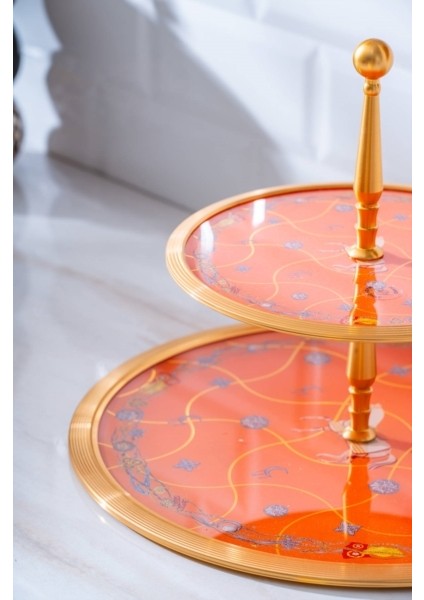 Passifolia 2 Katlı Cam Sunum Tepsisi – 30 cm & 20 cm | Şık ve Modern Tasarım modelleri