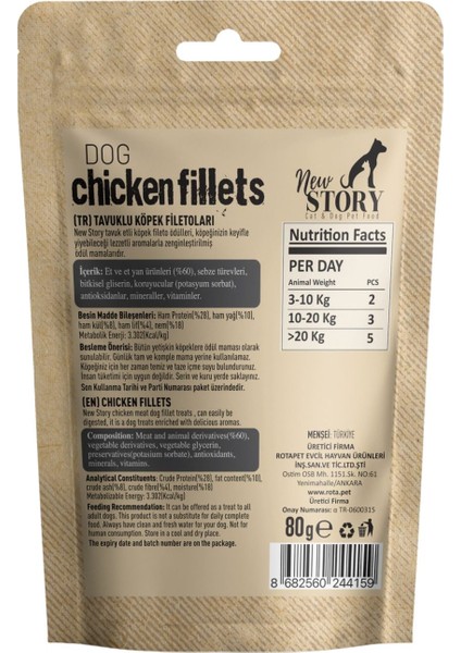 Dog Chicken Fillets 12X80GR. Tavuklu, Köpek Ödül Maması modelleri