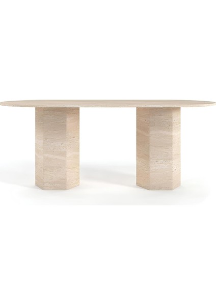 Entra Traverten Yemek Masası - Standart (90CMX190CMX75CM)