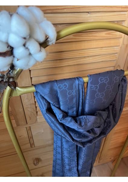 Vavscarfs G Desen Pamuk Jakar Şal Koyu Antrasit fiyatları