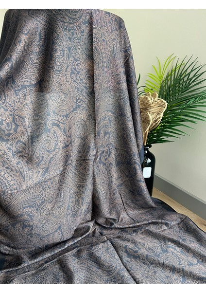 Vavscarfs Hint Desen Pamuk Soft Şal Siyah-Kahve