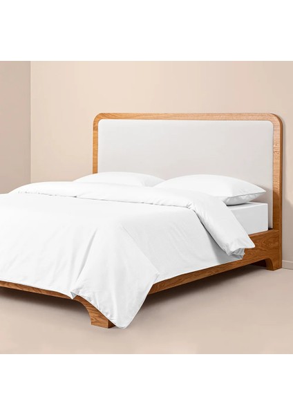 %100 Pamuk Percale Nevresim Seti 260X240 cm Beyaz - Pure Serisi