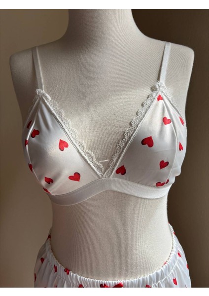 Kadın Ip Askılı Büstiyer Şort Saten Gecelik Takımı modelleri