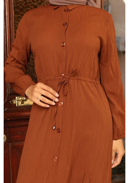 Yırtmaç Detaylı Uzun Takım Kahverengi fiyatları