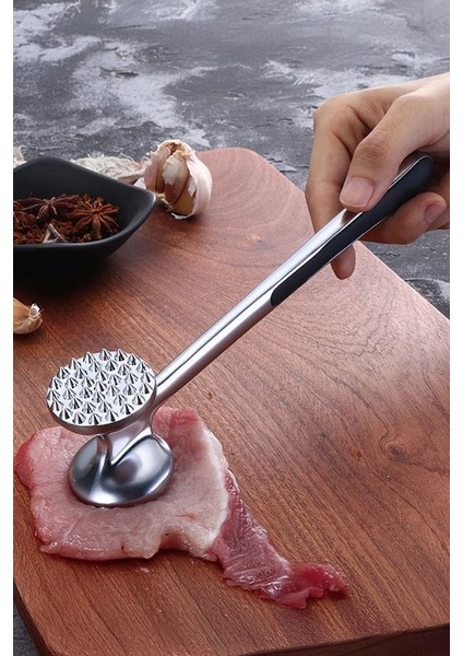 Çift Taraflı Paslanmaz Çelik Metal Et Dövücü Et Çekiç Biftek Knock-Taraflı Biftek Pounders fırsatları