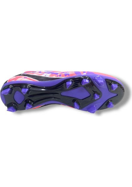 Çoraplı Unisex Krampon Halısaha & Çimsaha Ayakkabı Neon Pembe Desenli