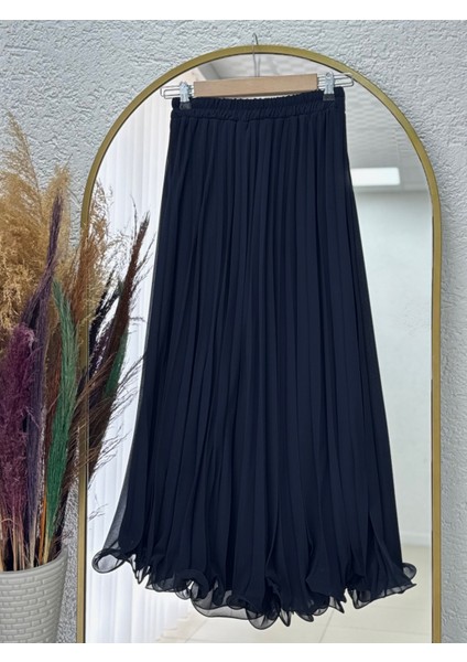 Mirora Misineli Şifon ETEK-BN8613 Lacivert