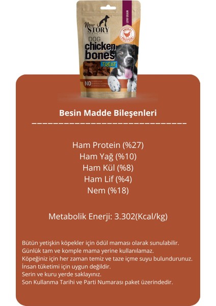 Dog Chicken Bones 12X80GR. Tavuklu, Köpek Ödül Maması fırsatları