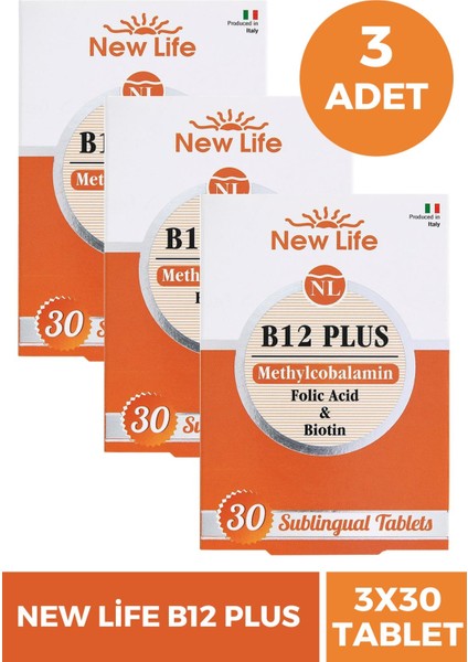 New Life B12 Plus Methylcobalamin 30 Tablet 3 Adet