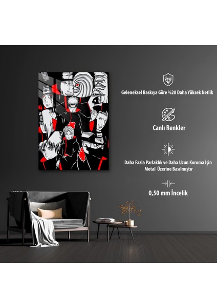 Naruto Akatsuki Karakterleri Temalı Hd Metal Tablo Poster modelleri