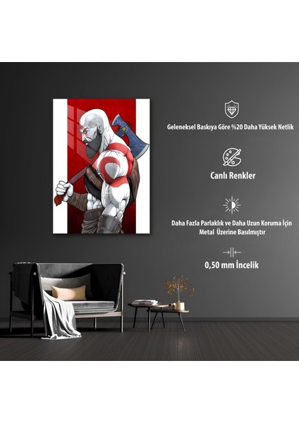God Of War Kratos Metal Poster Tablo modelleri