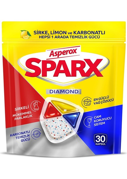 Sparx Bulaşık Makinesi Tuzu 1.5 Kg-Parlatıcısı-Tableti-Makine Temizleyicisi+Yağ Çözücü ve Kireç Sökücü(6’lı Set)