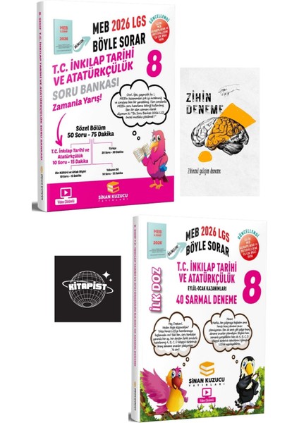 Sinan Kuzucu 2026 LGS Inkılap Soru Bankası ve Ilk Doz Deneme +Zihin DENEME-K382