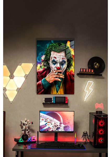 Joker Temalı Renkli Hd Metal Tablo Poster
