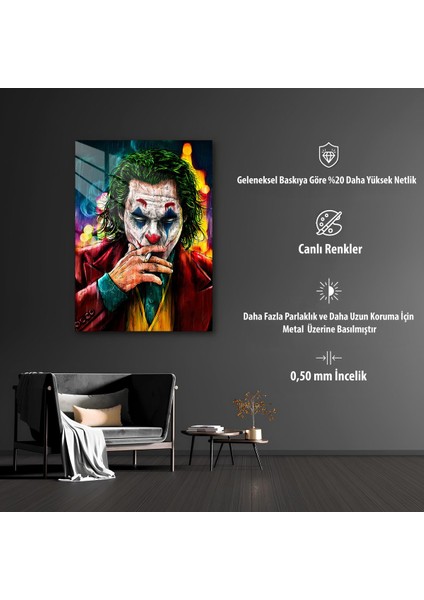 Joker Temalı Renkli Hd Metal Tablo Poster modelleri