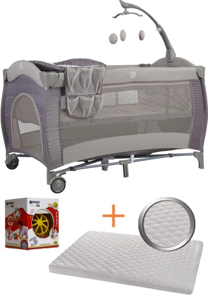 70*120 Sallanır Dönenceli Alt Açmalı Oyun Parkı Park Yatak+ Yatak + Oyuncak