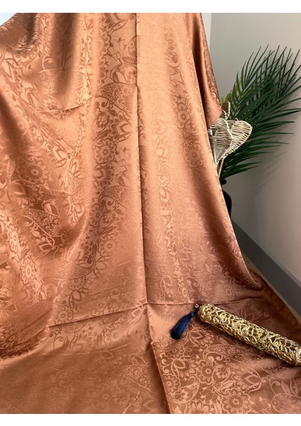 Vavscarfs Sarmaşık Etnik Desen Pamuk Jakar Şal Taba