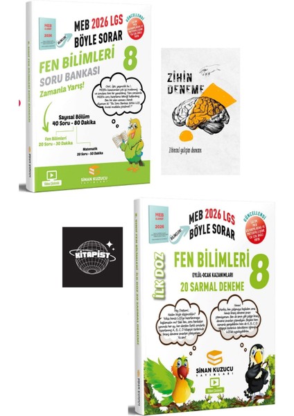Sinan Kuzucu 2026 LGS Fen Bilimleri Soru Bankası ve Ilk Doz Deneme +Zihin DENEME-K305