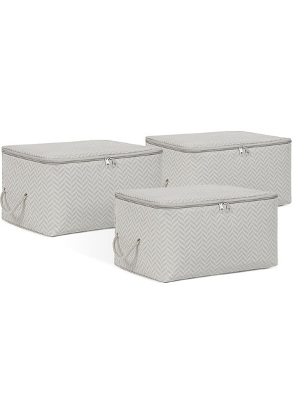 3'lü Küçük Boy Gri Balıksırtı Hurç Set 30 x 22 x 18 cm fiyatları