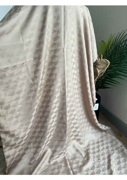 Vavscarfs Koza Desen Pamuk Jakar Şal Sütlü Kahve