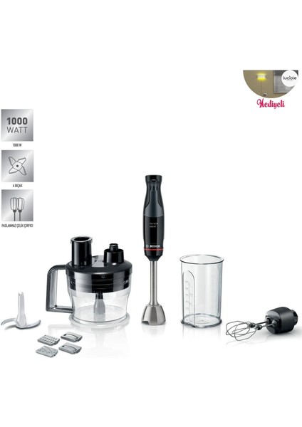 Serie 4 1000 W 10 Yıl Motor Garantili Doğrama Kesme ve Dilimleme Fonksiyonlu El Blender Seti