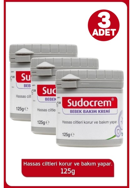 Asfstore Sudocrem Bebek Bakım Kremi 125 gr - Teva 3 Adet