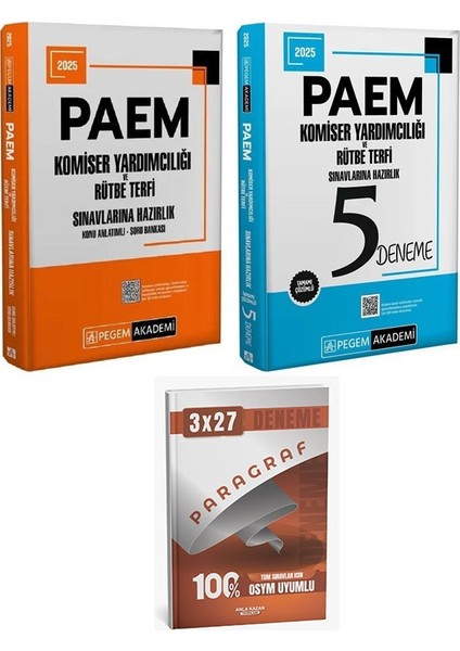 Pegem 2025 Paem Komiser Yardımcılığı ve Rütbe Terfi Konu Anlatımlı Soru Bankası + 5 Deneme 2 Li Set+Anla Kazan Paragraf