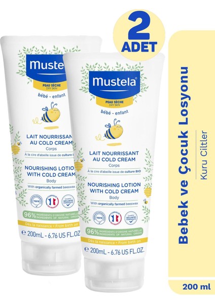 Mustela Body Lotion With Cold Cream Nutri Protective Koruyucu Vücut Kremi 200 ml 2 Adet