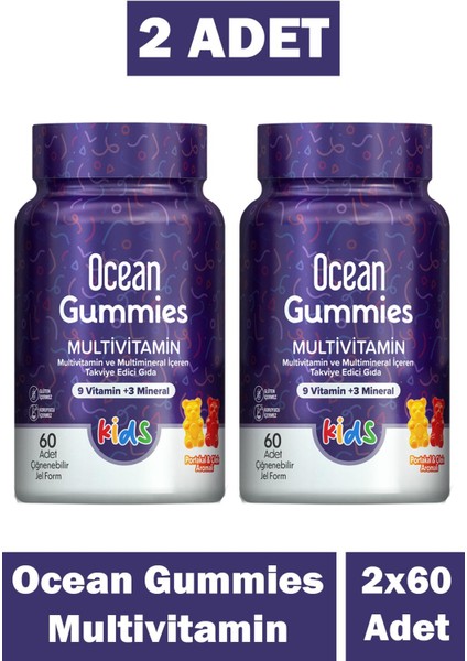 Ocean Gummies Multivitamin 60 Çiğnenebilir Jel Form 2 Adet