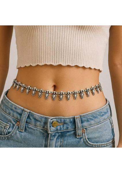Damla Şekilli El Yapımı Ayarlanabilir Kadın Bel Vücut Zinciri fiyatları