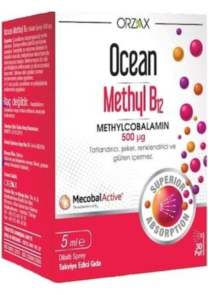 Ocean Methyl B12 Sprey 500 Mcg 5 ml 3 Adet fiyatları
