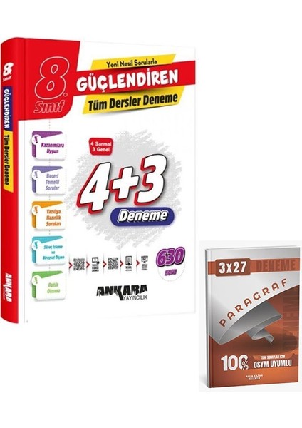Ankara 2026 8. Sınıf Tüm Dersler Güçlendiren Denemeleri+Anla Kazan Paragraf