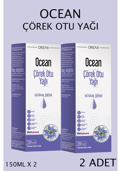 Ocean Çörek Otu Yağı Soğuk Sıkım 150 ml 2 Adet