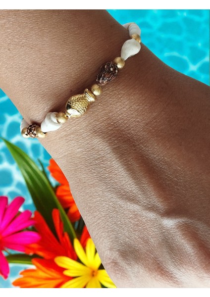 Balık ve Midye Kabuk Detaylı Kum Boncuk Yaz Tatili Kadın Bileklik fiyatları