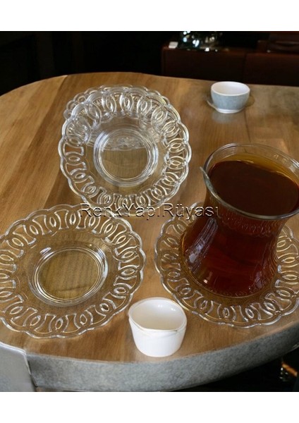 Çay Tabağı 6 Lı Çay Tabağı, Melamin Çay Tabağı, Porselen Görünümlü Şık Desenli Sağlam Plastik Altlık