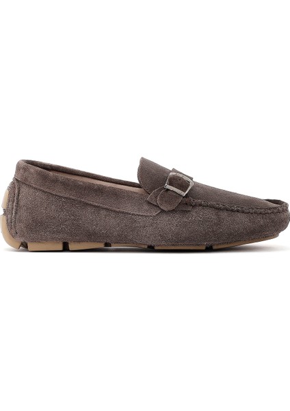 Erkek Vizon Süet Deri Casual Loafer 25SFD750110