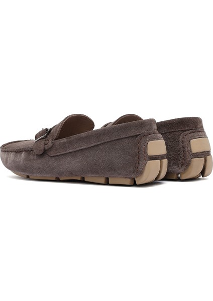 Erkek Vizon Süet Deri Casual Loafer 25SFD750110