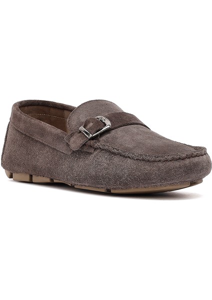 Erkek Vizon Süet Deri Casual Loafer 25SFD750110