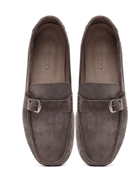 Erkek Vizon Süet Deri Casual Loafer 25SFD750110