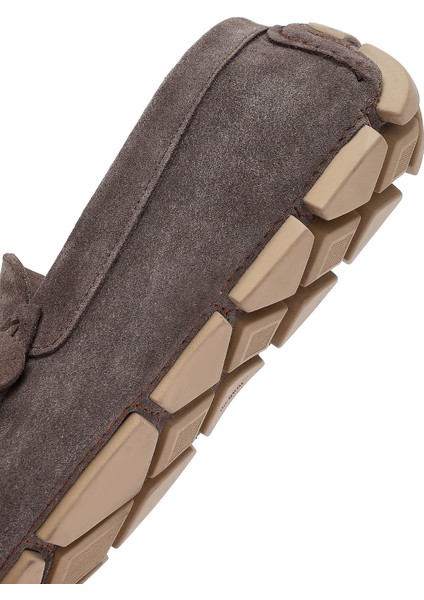 Erkek Vizon Süet Deri Casual Loafer 25SFD750110