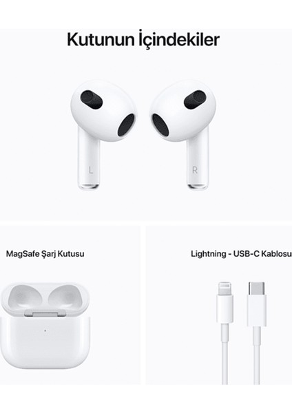 Apple AirPods 3.nesil Apple iPhone 15 Pro Max Uyumlu Üst Seviye Bluetooth Kulaklık