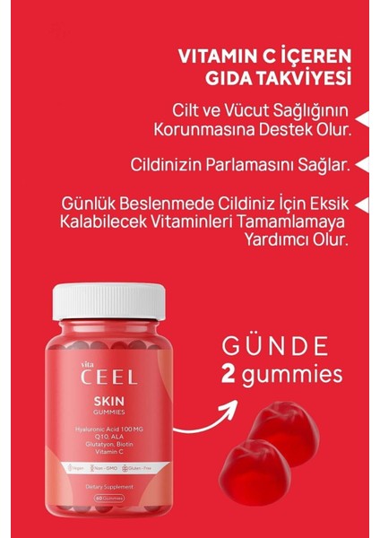 Vita Ceel Skin Gummies Cilt Vitamini 60 Gummies fiyatları